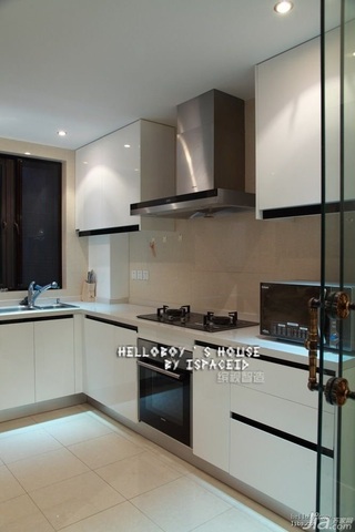 简约风格别墅简洁白色豪华型120平米厨房橱柜效果图