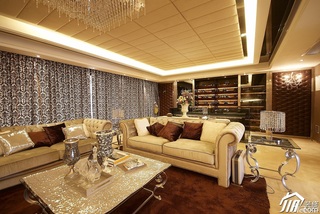 欧式风格二居室大气金色豪华型客厅背景墙沙发图片