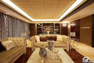 欧式风格二居室大气金色豪华型客厅背景墙沙发图片