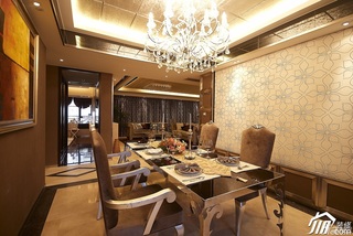 欧式风格二居室大气金色豪华型餐厅灯具图片