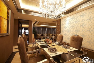 欧式风格二居室大气金色豪华型餐厅灯具效果图