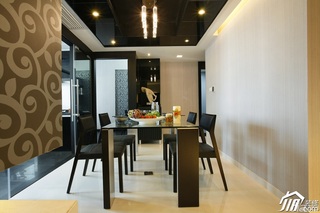 简约风格公寓稳重冷色调豪华型130平米餐厅灯具图片