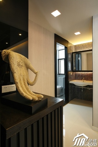 简约风格公寓稳重冷色调豪华型130平米卫生间洗手台效果图