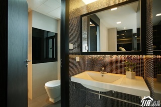 简约风格公寓稳重冷色调豪华型130平米卫生间洗手台图片