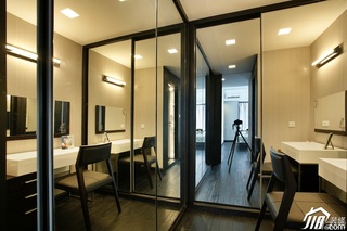 简约风格公寓稳重冷色调豪华型130平米卫生间洗手台效果图