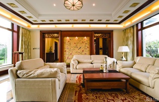 别墅大气暖色调豪华型140平米以上客厅沙发图片