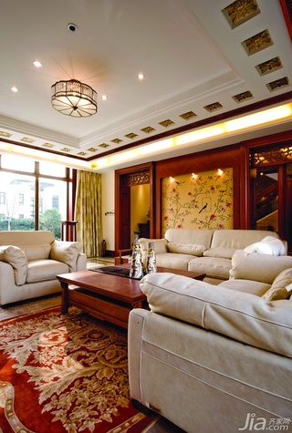 别墅大气暖色调豪华型140平米以上客厅沙发效果图