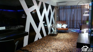 小户型梦幻黑色豪华型40平米卧室背景墙沙发图片