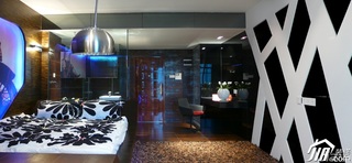 小户型梦幻黑色豪华型40平米卧室背景墙灯具图片