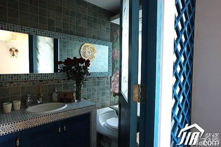 地中海风格公寓经济型110平米卫生间洗手台效果图
