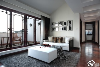 中式风格别墅大气白色富裕型客厅沙发图片