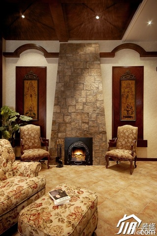 欧式风格别墅奢华暖色调豪华型140平米以上客厅沙发图片