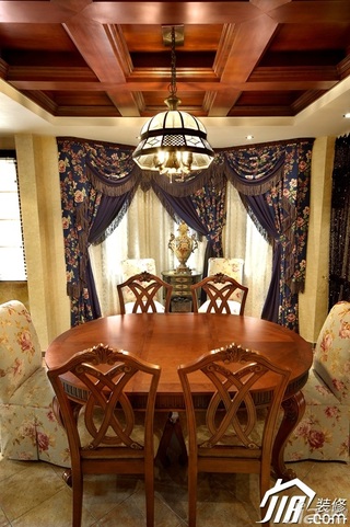 欧式风格别墅奢华暖色调豪华型140平米以上餐厅餐桌图片