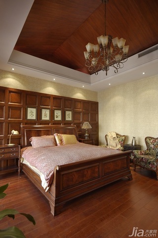 欧式风格别墅奢华暖色调豪华型140平米以上卧室床效果图
