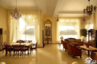 欧式风格别墅古典暖色调豪华型140平米以上餐厅灯具图片