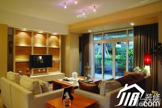 简约风格公寓5-10万120平米客厅电视背景墙沙发效果图