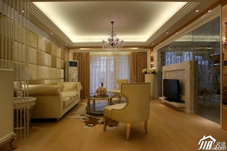 欧式风格奢华暖色调豪华型120平米客厅电视背景墙沙发效果图