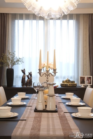 简约风格公寓富裕型130平米餐厅餐桌图片