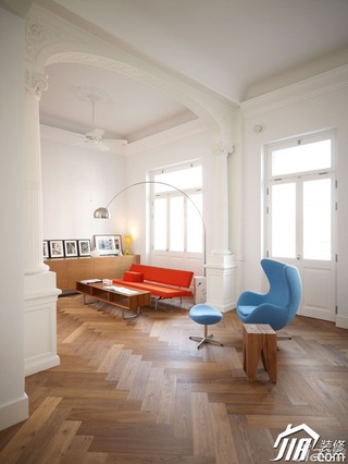 简约风格复式唯美白色富裕型客厅沙发图片