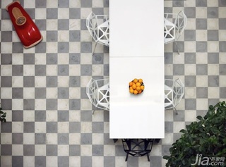 简约风格复式唯美白色富裕型餐厅餐桌图片
