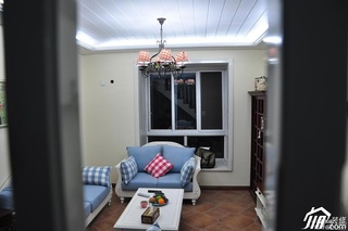 地中海风格复式小清新富裕型客厅沙发图片