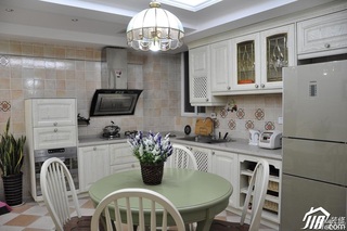 地中海风格复式白色富裕型厨房灯具图片