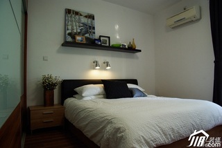 简约风格公寓富裕型90平米卧室床图片
