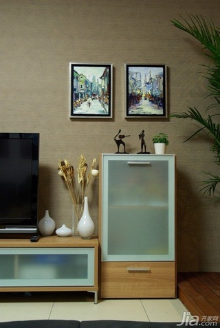 简约风格公寓富裕型90平米客厅电视柜效果图