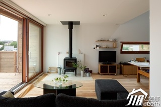 日式风格别墅简洁原木色经济型客厅茶几图片