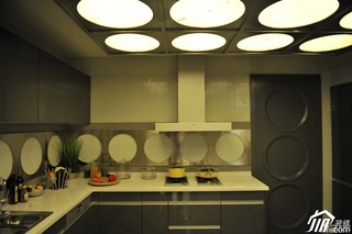 新古典风格别墅实用黑色豪华型厨房橱柜设计图纸