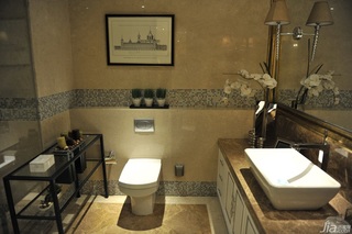 新古典风格别墅白色豪华型浴室柜效果图