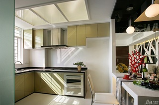 中式风格公寓原木色富裕型厨房橱柜订做
