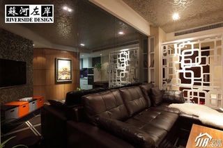 混搭风格二居室富裕型客厅隔断沙发图片