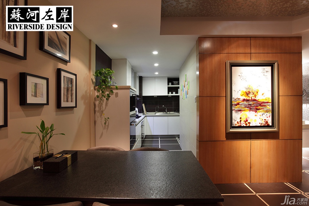 混搭风格,富裕型装修,二居室装修,公寓装修,餐厅,餐桌,灯具,艺术,装饰画