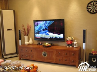 中式风格公寓富裕型客厅电视柜效果图