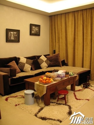 中式风格公寓富裕型客厅沙发背景墙沙发图片