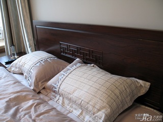 中式风格公寓富裕型卧室床效果图