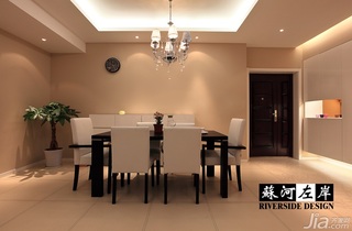简约风格二居室时尚暖色调富裕型餐厅餐桌效果图