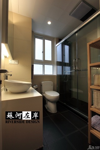 简约风格二居室时尚暖色调富裕型卫生间洗手台图片