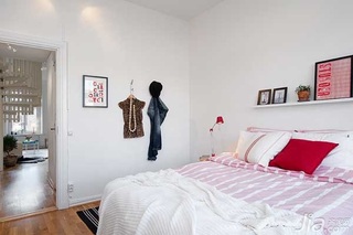 北欧风格复式浪漫白色富裕型110平米卧室床效果图
