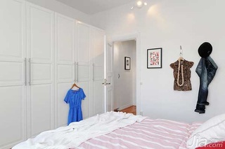 北欧风格复式浪漫白色富裕型110平米卧室衣柜订做