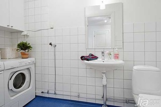 北欧风格复式浪漫白色富裕型110平米卫生间洗手台图片