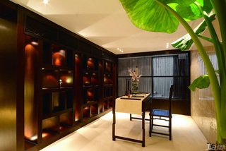 中式风格复式简洁原木色豪华型140平米以上书房书桌效果图