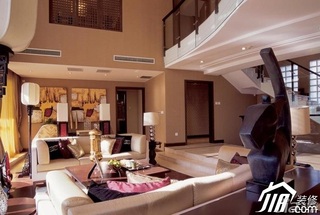 混搭风格别墅豪华型客厅沙发效果图