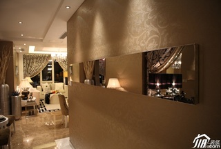 欧式风格公寓浪漫米色豪华型140平米以上过道壁纸效果图