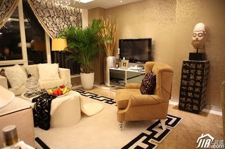 欧式风格公寓浪漫米色豪华型140平米以上客厅沙发效果图