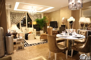 欧式风格公寓浪漫米色豪华型140平米以上客厅沙发图片