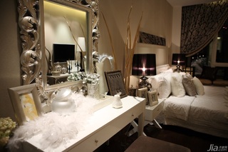 欧式风格公寓浪漫米色豪华型140平米以上卧室床图片