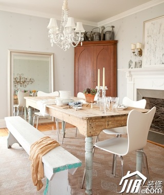 新古典风格公寓白色10-15万120平米餐厅餐桌效果图