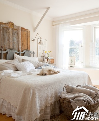 新古典风格公寓简洁白色10-15万120平米卧室床效果图